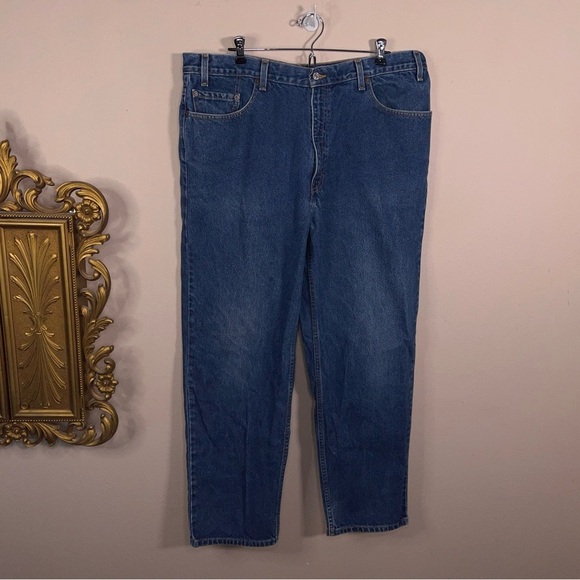 Vintage 40x30 Levis Jeans Straight Leg Relaxed Fit Classic Blue Denim Western - Picture 4 of 12